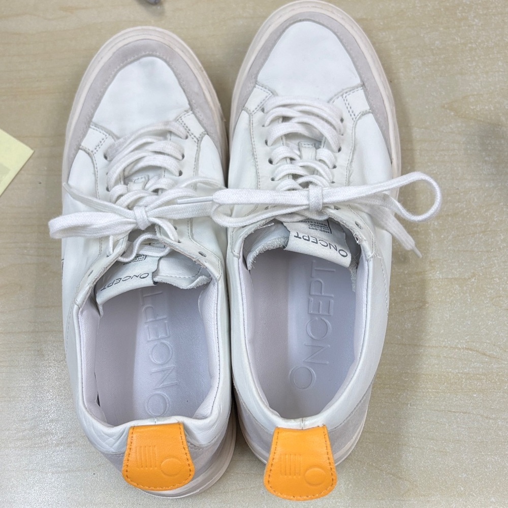 Oncept White Sneakers with Orange Accent